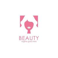 Beauty-Logo-Design-Vorlage mit Gesicht Frau vektor