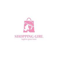shopping flicka logotyp formgivningsmall vektor