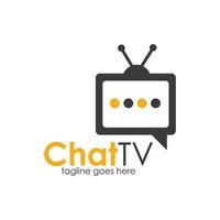 chatt-tv-logotyp designmall redigerbar unik och enkel vektor