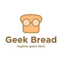 Geek-Brot-Logo-Design-Vorlage vektor