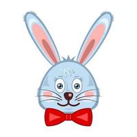 Hasenkopf Kaninchen Gesicht Cartoon isoliert weißer Hintergrund vektor