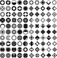 100 kreative geometrische Logo-Designformen für Web- und Grafikdesigns vektor
