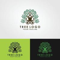 mobileroot der baumlogoillustration. Vektor-Silhouette eines Baumes, abstraktes lebendiges Baum-Logo-Design, Wurzelvektor - Baum des Lebens-Logo-Design-Inspiration isoliert auf weißem Hintergrund. vektor