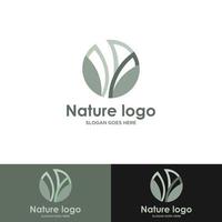 logotyp för tropiska växter. cirkel blomma emblem i linjär n cirkel stil. vektor abstrakt märke för naturlig produktdesign, florist, kosmetika, ekologikoncept, wellness, spa, yogacenter.