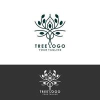 roten av trädets logotyp illustration. vektor siluett av ett träd, abstrakt livlig träd logotyp design, rot vektor - livets träd logotyp design inspiration isolerad på vit bakgrund.