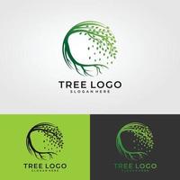 Wurzel der Baumlogoillustration. Vektor-Silhouette eines Baumes, abstraktes lebendiges Baum-Logo-Design, Wurzelvektor - Baum des Lebens-Logo-Design-Inspiration isoliert auf weißem Hintergrund. vektor