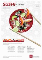 Affisch av Sushi Restaurant Vektor illustration