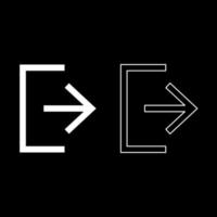 symbol exit ikonuppsättning vit färg illustration platt stil enkel bild vektor