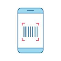 Farbsymbol der Barcode-Scan-App. Smartphone liest linearen Barcode. eindimensionaler Code-Scanner. isolierte Vektorillustration vektor