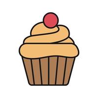 Cupcake-Farbsymbol. Muffin. isolierte Vektorillustration vektor