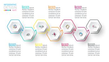 Hexagon inforgraphics på vektor grafisk konst.