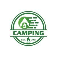 camping logotyp, äventyr logotyp vektor