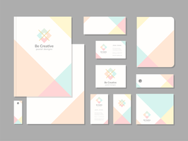 Pastell geometrische Corporate Identity Template Set vektor