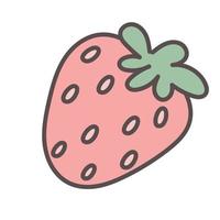jordgubbe handritad disposition doodle ikon. vektor skiss illustration av friska bär - färska råa jordgubbe för tryck, webb, mobil och infographics isolerad på vit bakgrund.