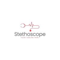 Stethoskop-Logo-Design-Vorlage vektor