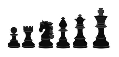 ein Schachspiel in Schwarz auf einem weißen, isolierten Hintergrund. Weltschachtag. Banner für den Urlaub im Schachstil. Vektor-Illustration vektor