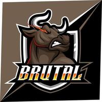 Bull-Esport-Maskottchen für Sport- und Esport-Logo vektor