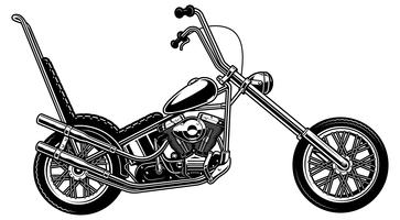 Klassisches amerikanisches Motorrad auf weißem Hintergrund vektor