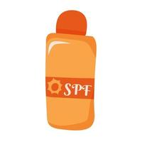 vektor illustration av solskyddsmedel spray i tecknad handritad platt stil. sommar spf grädde