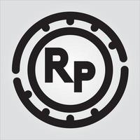 isolierte umrissene Rupiah-Währung transparente skalierbare Vektorgrafik-Symbol pro Vektor