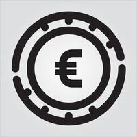 isoliert umrissene Euro-Währung transparent skalierbare Vektorgrafik Symbol pro Vektor