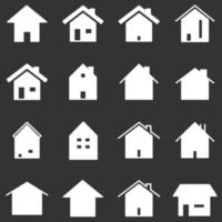 Satz von Home-Icon-Vektor-Illustrator. lineares Silhouettensymbol des Hauses. 640 x 640 Pixel. vektor