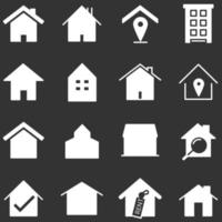 Satz von Home-Icon-Vektor-Illustrator. lineares Silhouettensymbol des Hauses. 640 x 640 Pixel. vektor