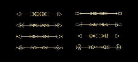Goldgrenzen-Elemente-Set-Sammlung, Ornament-Vektor