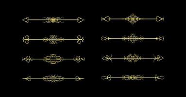 Goldgrenzen-Elemente-Set-Sammlung, Ornament-Vektor vektor