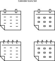 kalenderikoner set isolerade på vit bakgrund, kalenderikon vektor platt modern, kalenderikon,