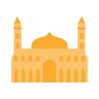 Moschee-Silhouette-Symbol. isoliert auf weißem Hintergrund. flache Abbildung. vektor