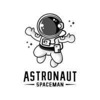 astronaut tecknad illustration vektor, rymdman vektor