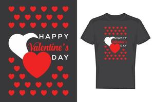 Happy Valentines Day T-Shirt-Design-Vorlage. vektor