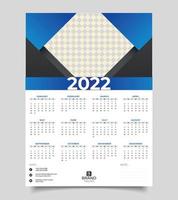 Kalender-Design-Vorlage. Wandkalender Design 2022 Jahr. vektor