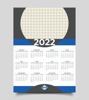 kalender designmall. väggkalender design 2022 år. vektor
