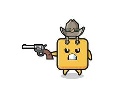 shoppingväskan cowboy skjuter med en pistol vektor