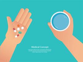 Einnahme der Pillen-Konzept der medizinischen vektor