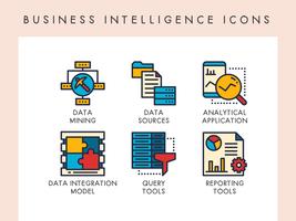 Business Intelligence-Symbole vektor