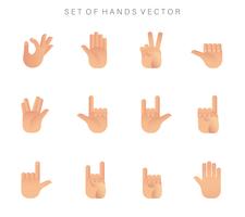 uppsättning av händer ikon vektor