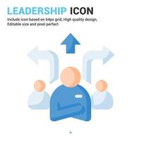 ledarskap ikon vektor med dispositionsstil isolerad på vit bakgrund. vektor illustration ledare tecken symbol ikon koncept för digitala affärer, finans, industri, företag, appar och alla projekt