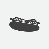 Hot-Dog-Vektor-Symbol. einfaches isoliertes Mahlzeitsymbol-Piktogramm vektor