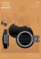 Gitarren-Konzert-Plakat-Hintergrund-Schablonen-Vektor-Illustration