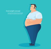 Konzept von Übergewicht, Bauchfett-Vektor-Illustration