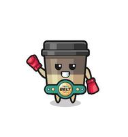 kaffekopp boxer maskot karaktär vektor