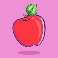 apple frukt tecknad ikon illustration. platt tecknad stil. mat frukt ikon koncept isolerade. ikon vektor