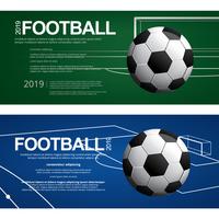 2 Fahnen-Fußball-Fußball-Plakat-Vektor-Illustration vektor