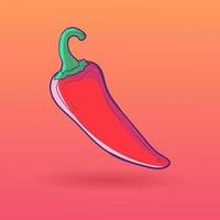 rote chili-cartoon-symbol-illustration. flacher Cartoon-Stil. Lebensmittel-Icon-Konzept isoliert. Symbol vektor