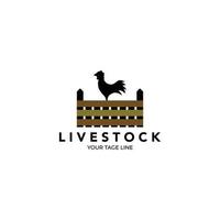 kyckling staket linje konst minimalistisk logotyp vektor illustration design