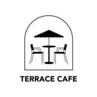 terrass café linjekonst minimalistisk vektorlogotyp vektor