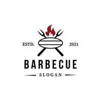 Logo-Kochkurs-Slogan-Barbecue-Vektor minimalistisches kreatives Design vektor